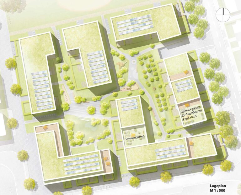 Mietwohnungsbau Stadtgärten Stellingen, Dachnutzung Dachnutzung – Mietwohnungsbau Stadtgärten Stellingen