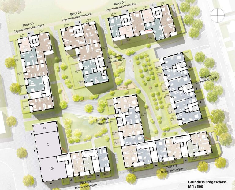 Mietwohnungsbau Stadtgärten Stellingen, Grundrisse Erdgeschoss Grundrisse Erdgeschoss – Mietwohnungsbau Stadtgärten Stellingen