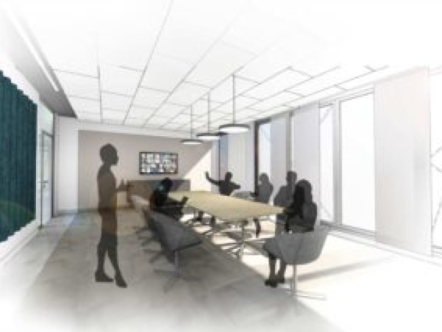 Neubau Bürogebäude mit repräsentativer Banknutzung, Visualisierung Seminarraum Visualisierung Seminarraum, Neubau Bürogebäude mit repräsentativer Banknutzung