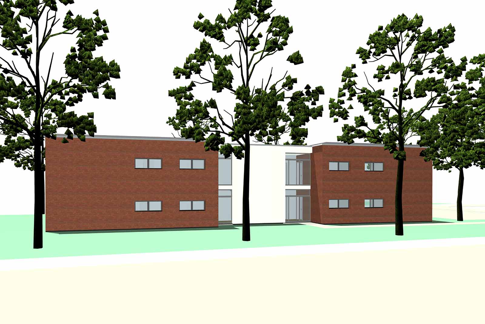 Perspektive Eingangsbereich: Grundriss Mehrfamilienhaus 8 Wohnungen Grundriss Mehrfamilienhaus 8 Wohnungen, Perspektive Eingangsbereich