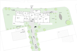 Neubau einer Kita in Bohnsdorf, Plan Außenanlagen Neubau einer Kita in Bohnsdorf