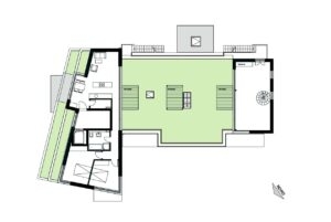 Mehrfamilienhaus mit 20 Wohnungen und Gewerbe in Potsdam, Grundriss 4. OG mit Dachterrasse Grundriss 4. Obergeschoss mit Dachterrasse: Mehrfamilienhaus mit 20 Wohnungen und Gewerbe in Potsdam