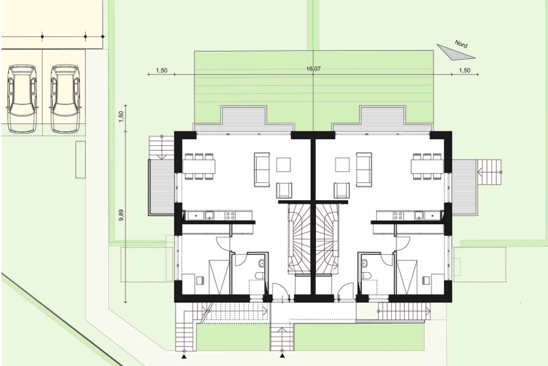 Grundriss EG: Mehrfamilienhaus bauen mit 4 Wohnungen in Berlin Rudow Mehrfamilienhaus bauen mit 4 Wohnungen in Berlin Rudow, Grundriss EG