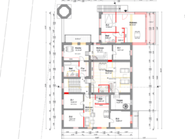 Grundriss 1. Obergeschoss, Sanierung Denkmalschutz Alte Brennerei