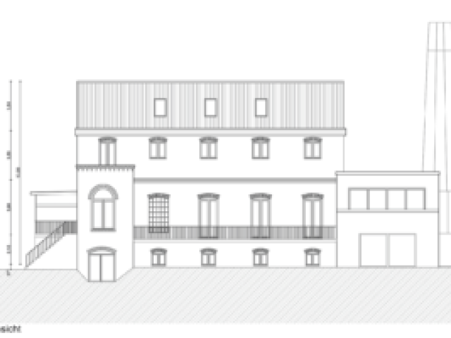 Planung Ostansicht, Sanierung Denkmalschutz Alte Brennerei