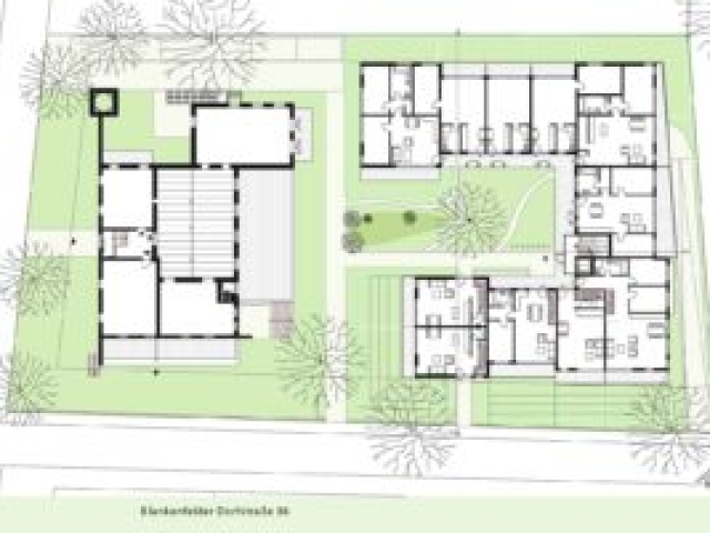 Neubau Mehrfamilienhaus 49 Wohnungen Grundriss EG Grundriss EG, Neubau Mehrfamilienhaus mit 49 Wohnungen