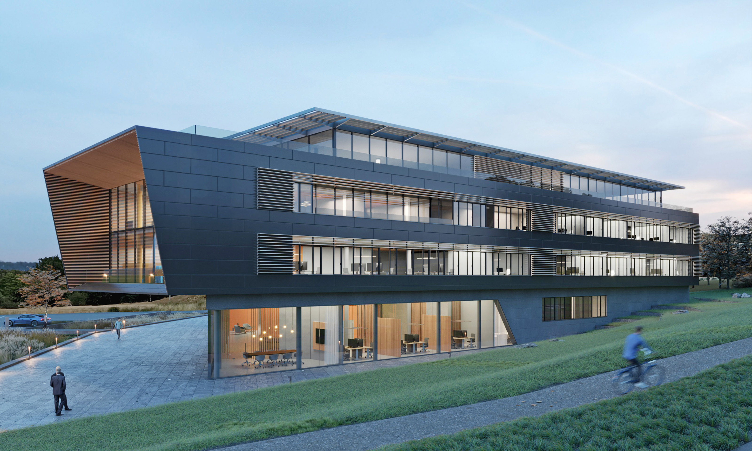 Holz-Hybrid-Bauweise für Verwaltungsbau (2.Preis)