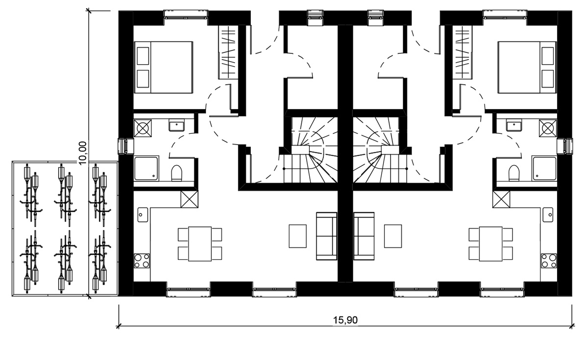 Grundriss Mehrfamilienhaus Doppelhaus