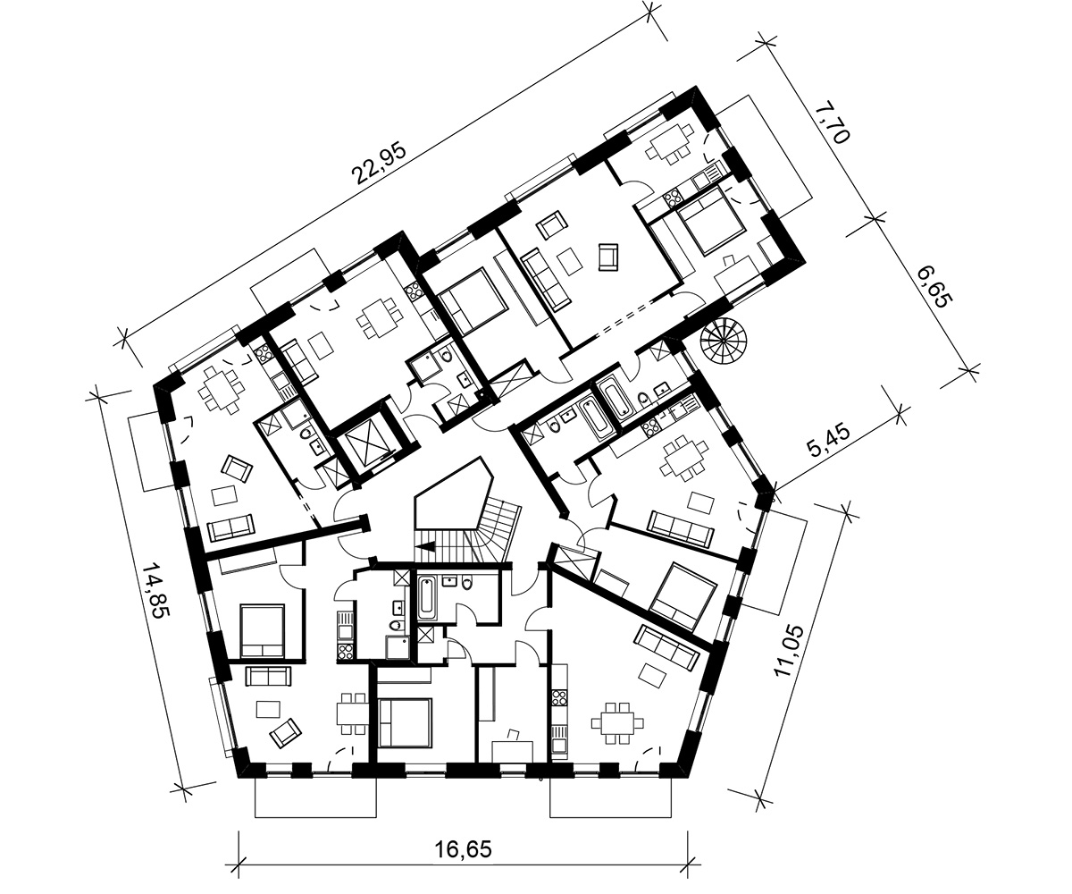 Grundriss Mehrfamilienhaus Langenhorn